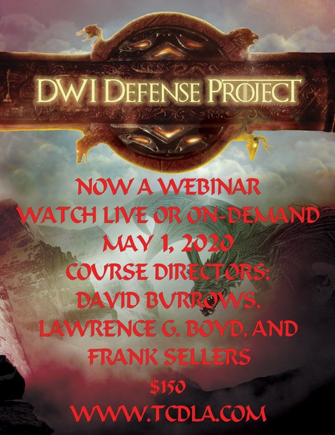 Webinar 13th Annual DWI Defense Project